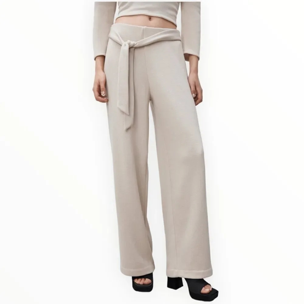 ZARA | Mink | SOFT WIDE LEG PANTS - Picture 6 of 10